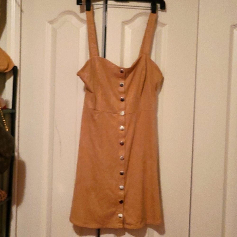 Cute Tan Forever 21 Suede Dress